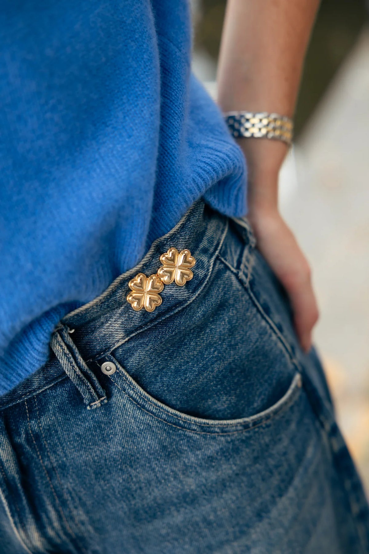 Clover Gold - Stilvoller Jeans Pin