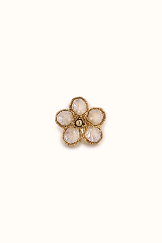 Flower White - Stilvoller Jeans Pin