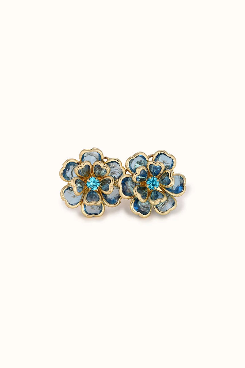 Crystal Flower Blue - Stilvoller Jeans Pin