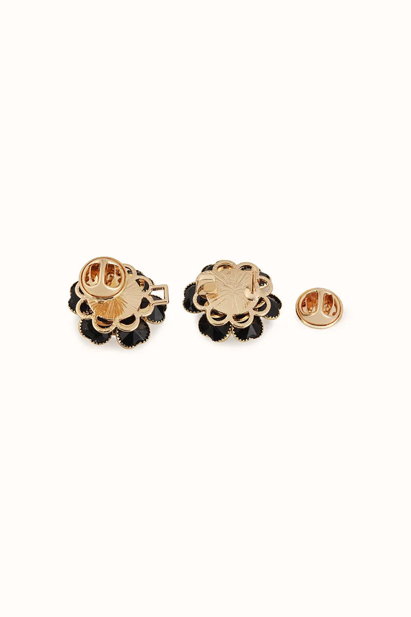 Crystal Flower Black - Stilvoller Jeans-Pin