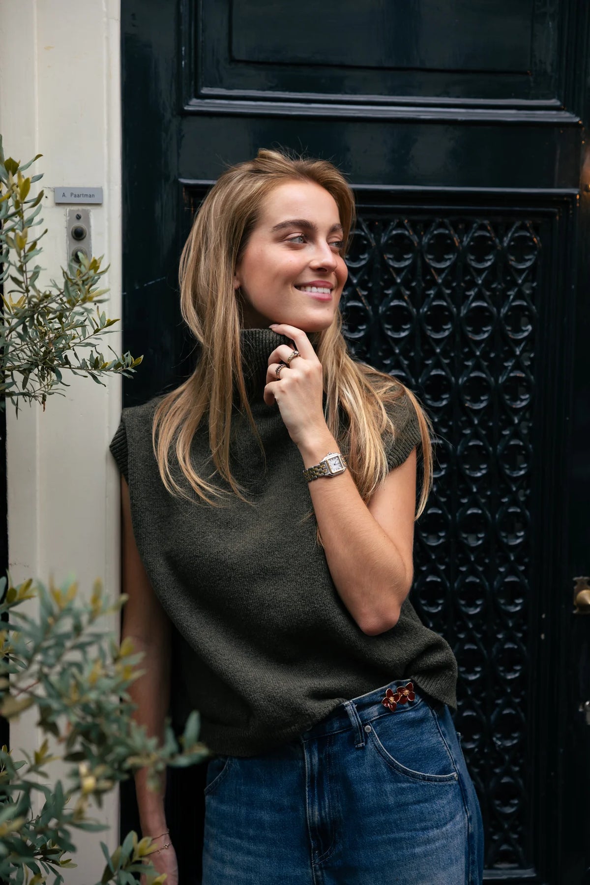 Flower Burgundy - Stilvoller Jeans Pin