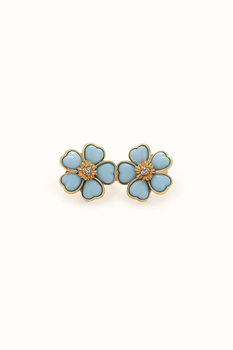 Flower Sky Blue - Stilvoller Jeans Pin